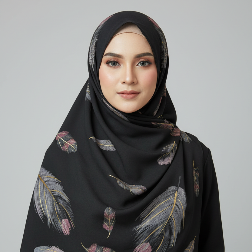 Brush Golden Foil Printed Hijab
