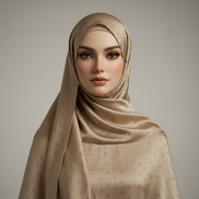 Beige Gold stone Luxilk Hijab