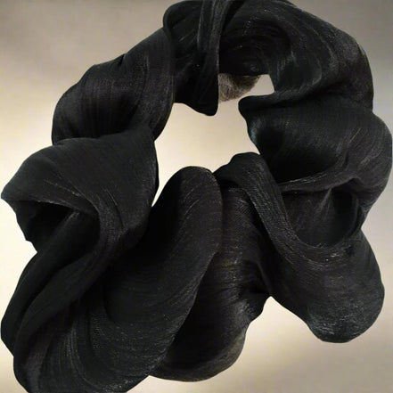 Black Crinkle  Organza  Scrunchies