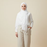 Snowy Chiffon with tassel