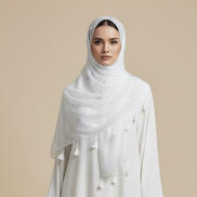 Snowy Chiffon with tassel