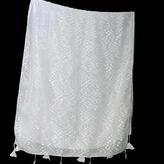 Snowy Chiffon with tassel