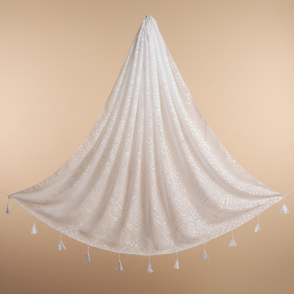Snowy Chiffon with tassel
