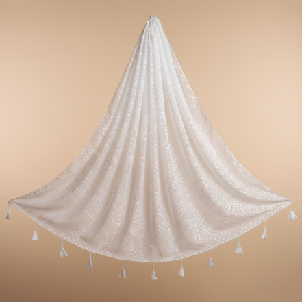 Snowy Chiffon with tassel