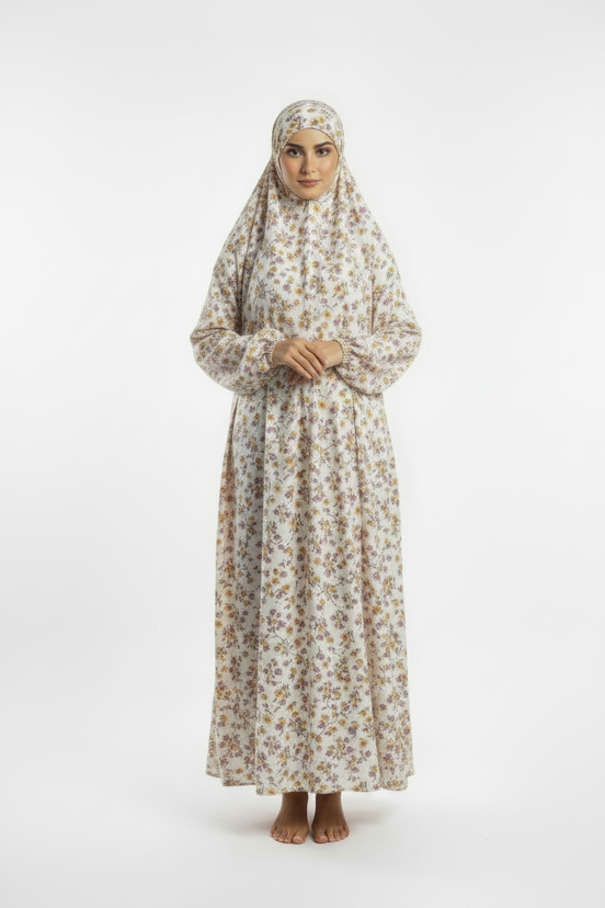 Off White Namaz Chaddar (with sleeves)