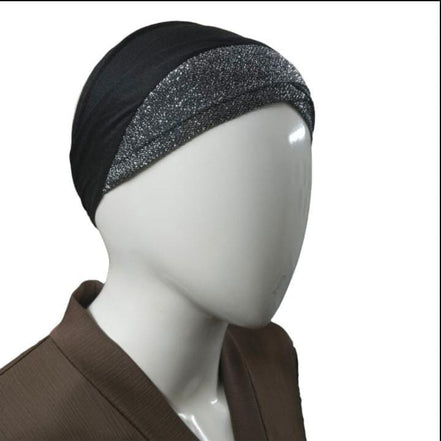 black Shimmer Veil Cap