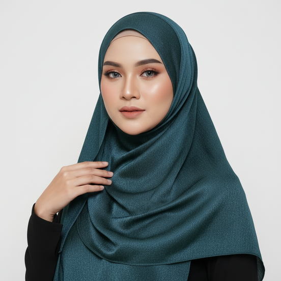 Geogeon bay Blue Crinkle Chiffon Hijab