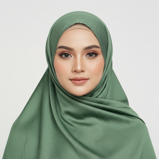 Hunter green Crinkle Chiffon Hijab