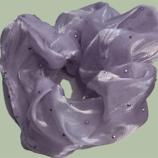 Lilac Organza fancy  Scrunchies