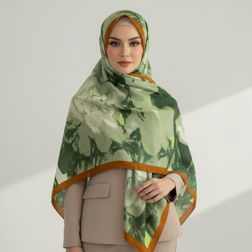 Green Viscose cotton Hijab