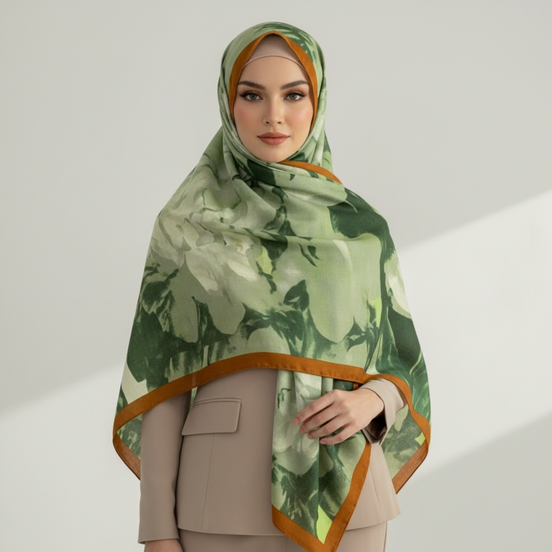 Green Viscose cotton Hijab