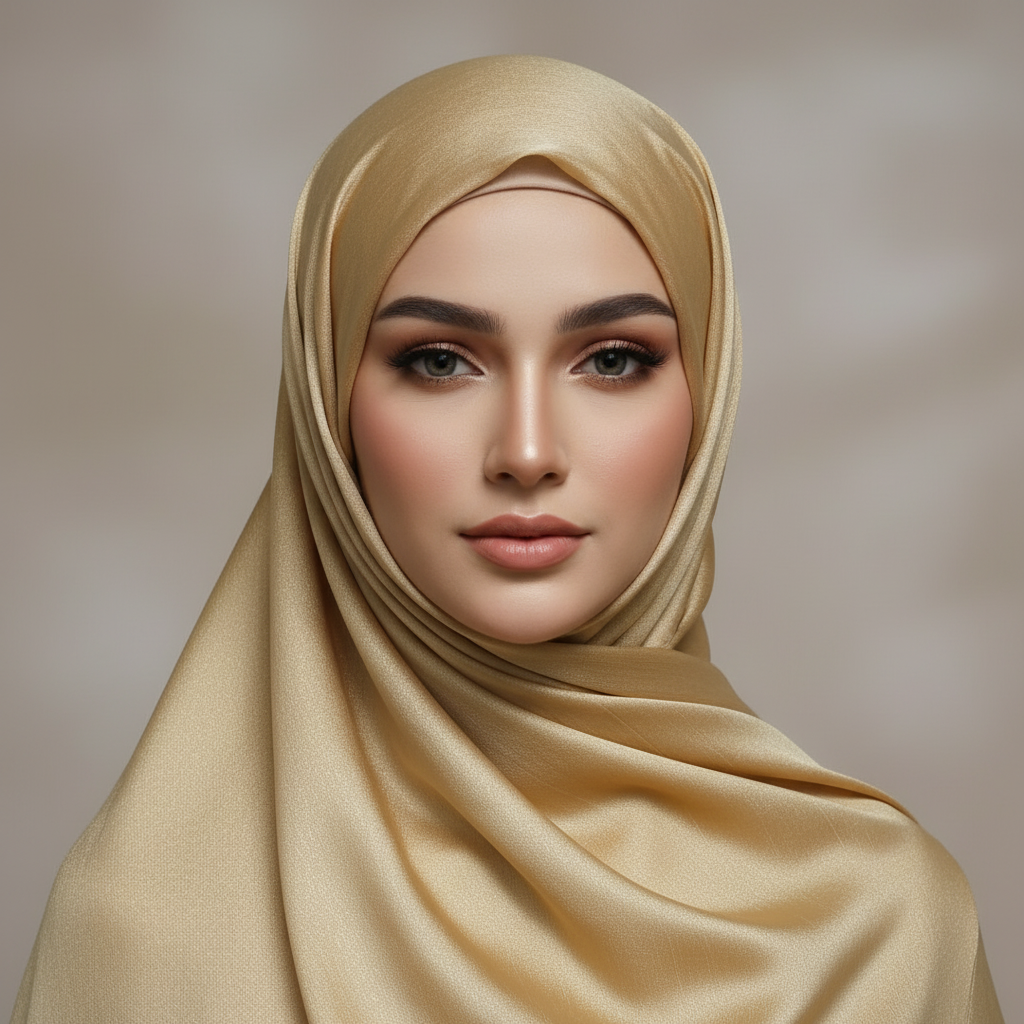 Gold Crinkle Chiffon Hijab