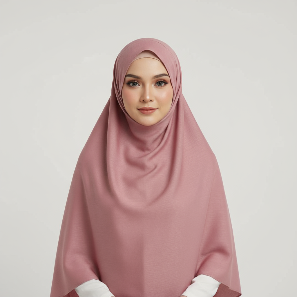 Salmon Pink Crinkle Chiffon Hijab