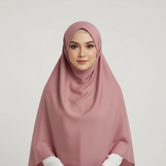 Salmon Pink Crinkle Chiffon Hijab