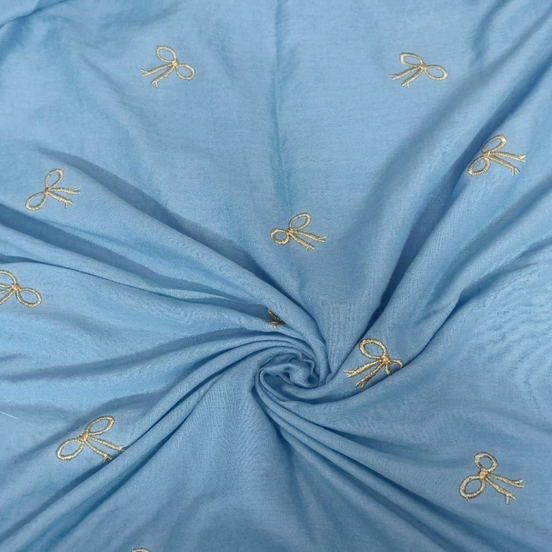 Baby blue Embroidery Lawn hijab