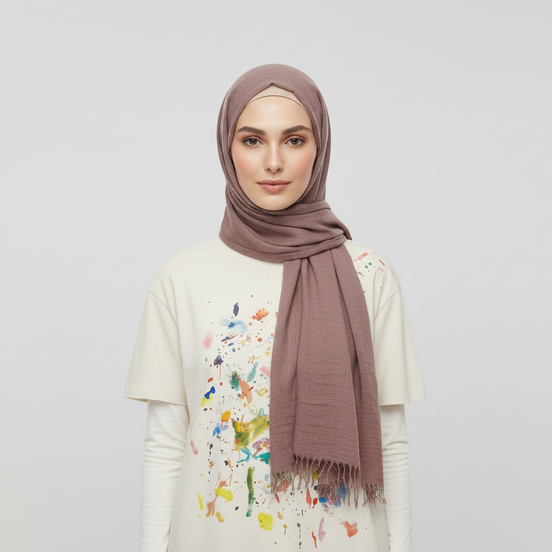 Light brown Crimps Hijab