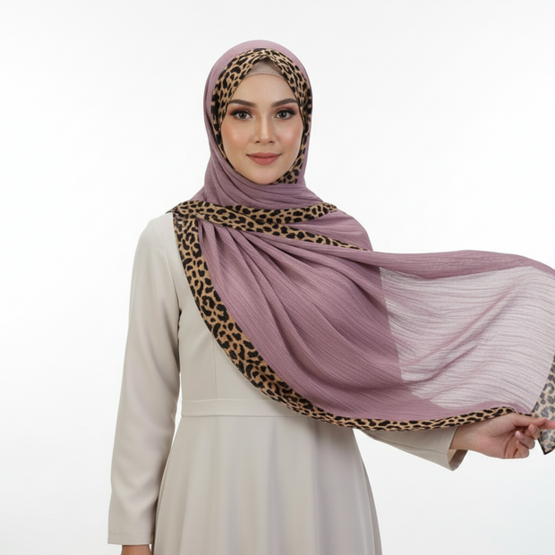 Lavender Pleated Crinkle Hijab