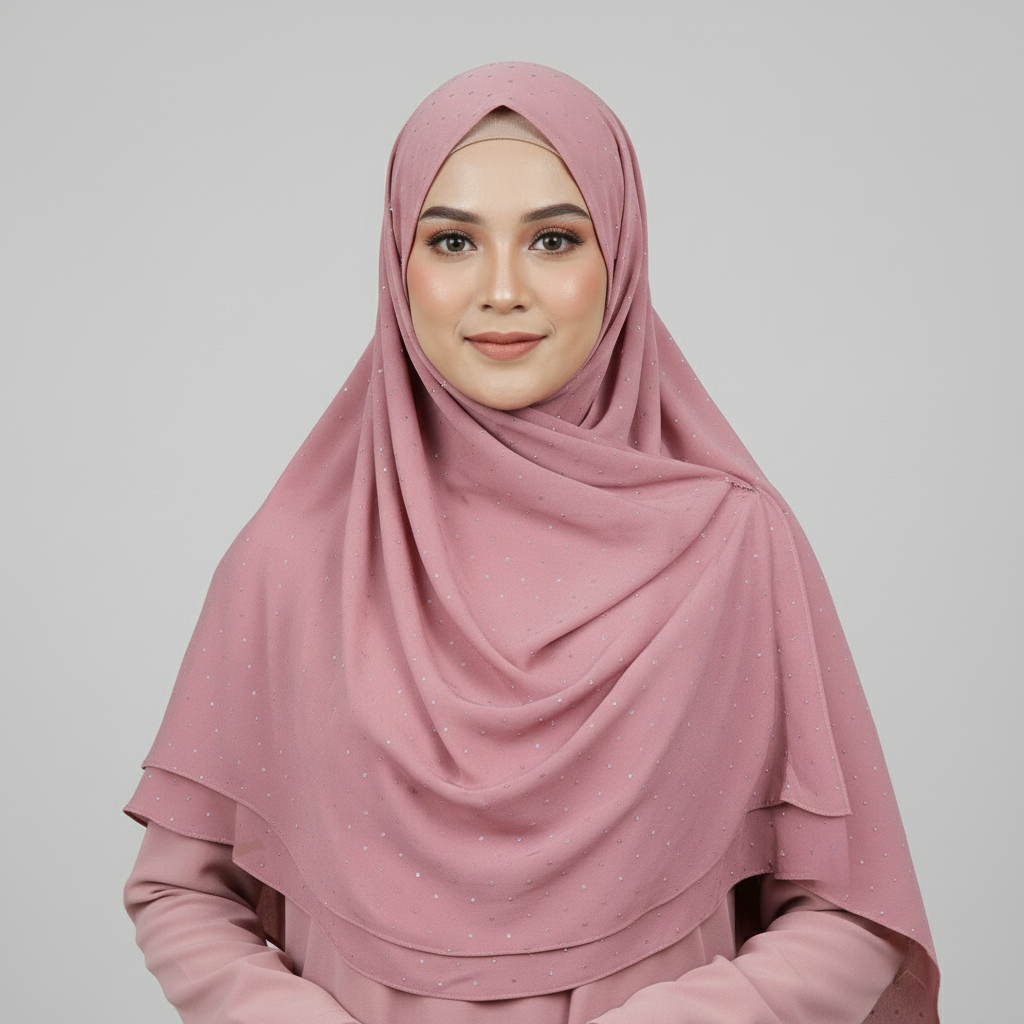Mouve Silver Stone Luxilk Hijab