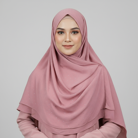 Mouve Silver Stone Luxilk Hijab