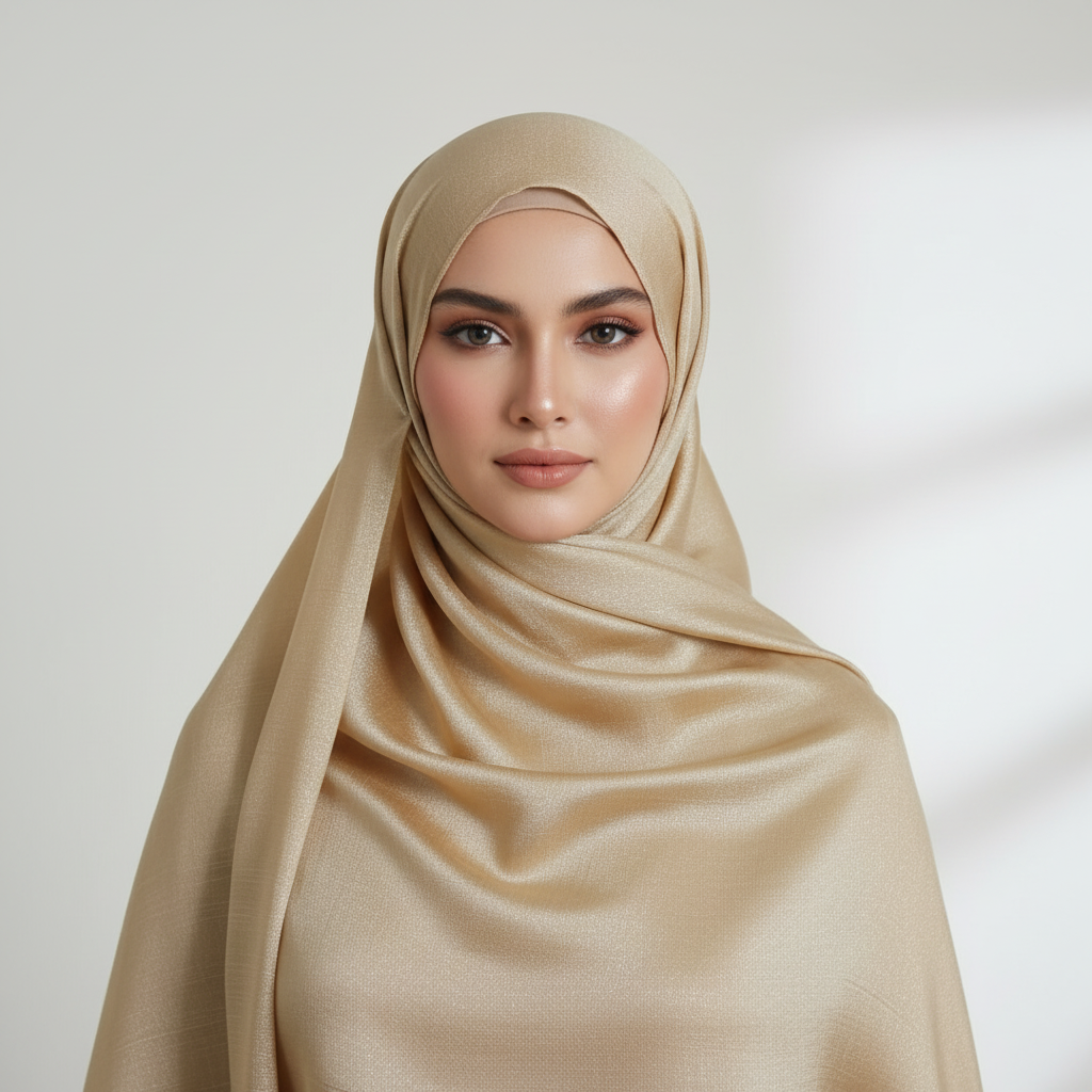 Light Golden Crinkle Chiffon Hijab