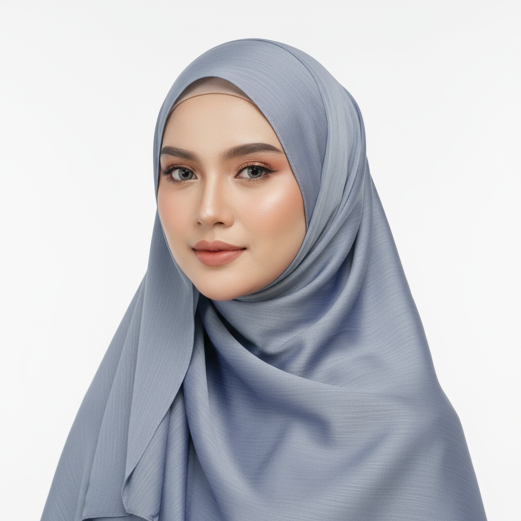 Steel Gray Crinkle Chiffon Hijab