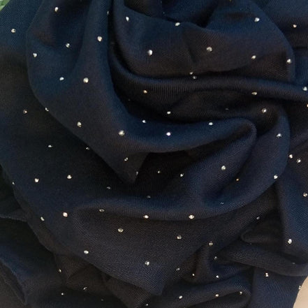 Mid Night Blue Silver Stone Lawn Hijab