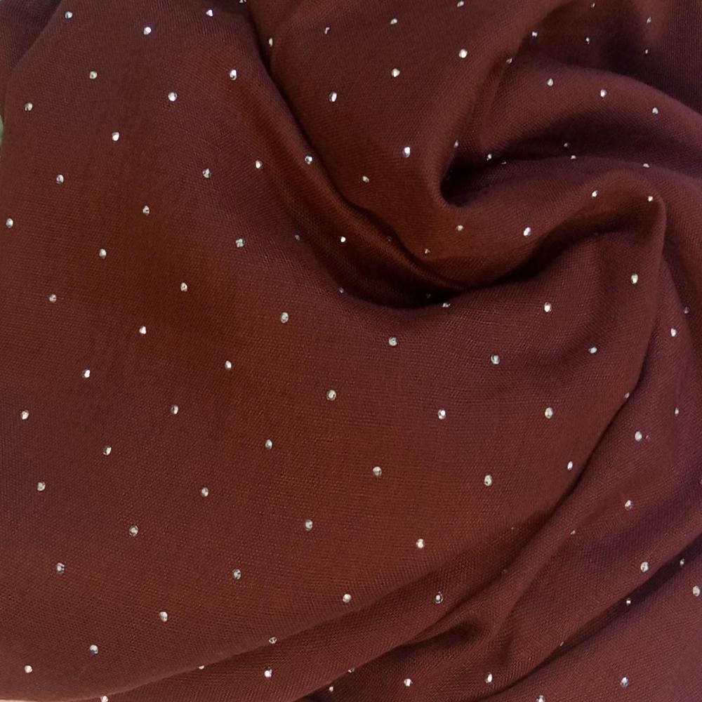 Maroon Silver Stone Lawn Hijab