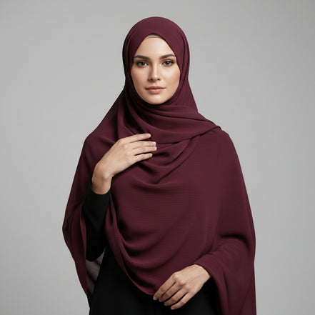 Margenta Purple Textured Chiffon