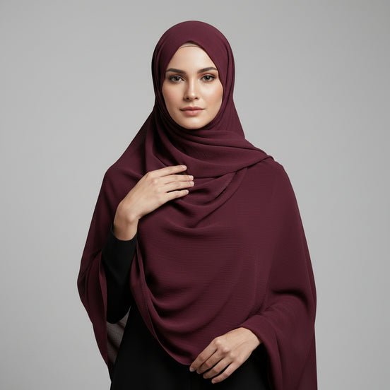 Margenta Purple Textured Chiffon
