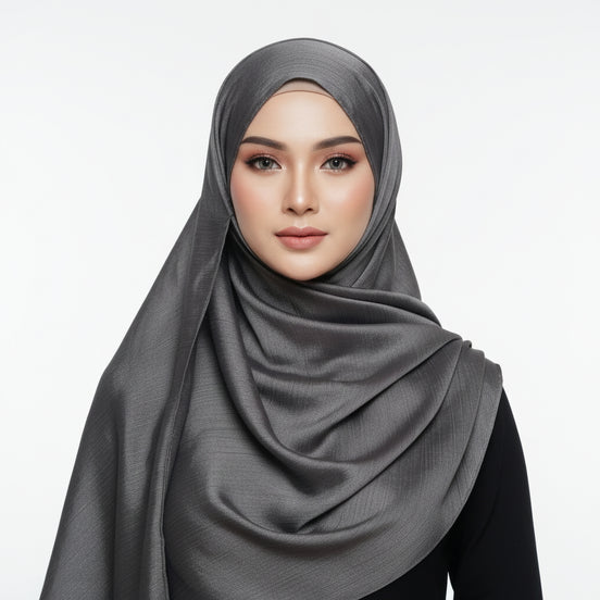 Gray Crinkle Chiffon Hijab