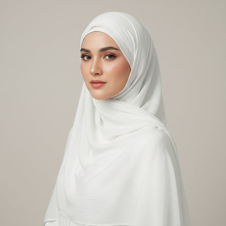 White Metalic Chiffon