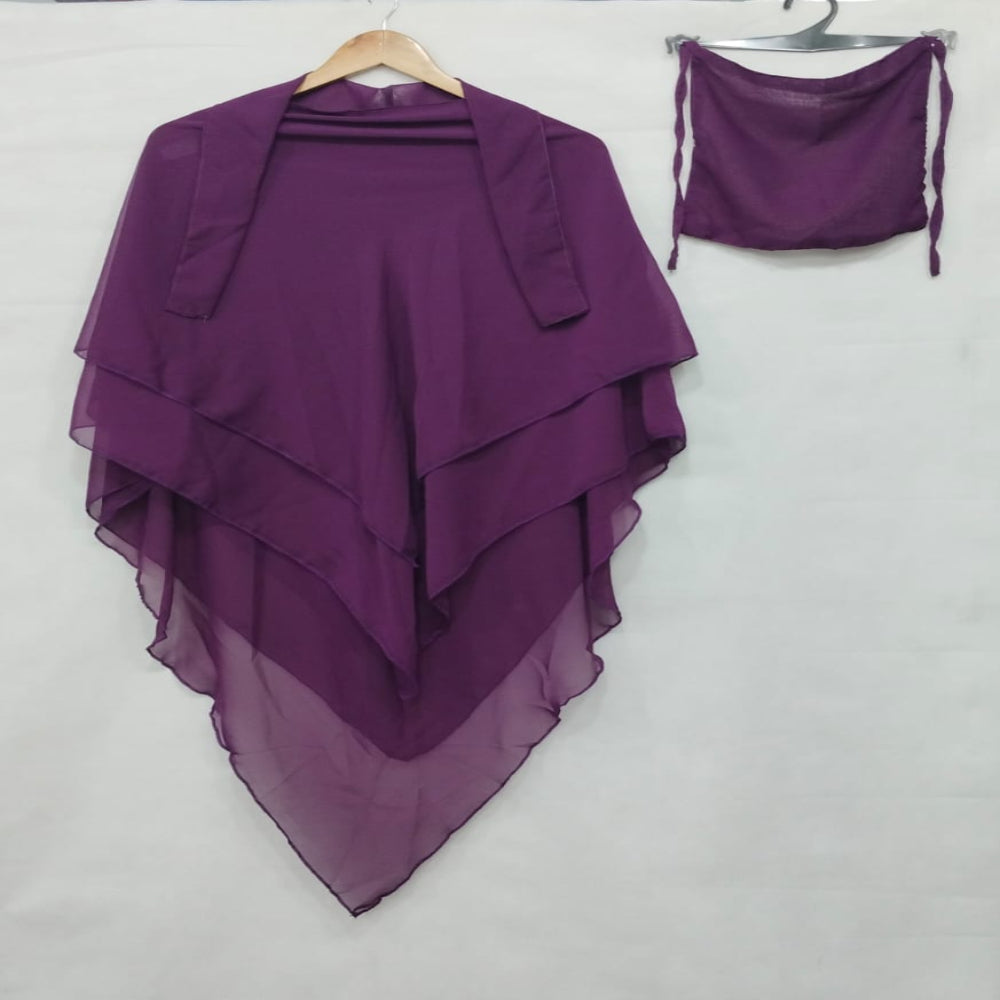 Purple 3 layer Khimmar