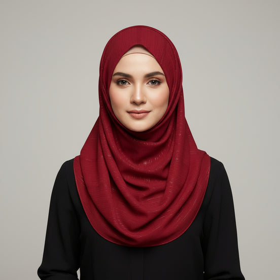 Blood  Red Metalic Chiffon
