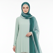 Green Ombre Printed Chiffon
