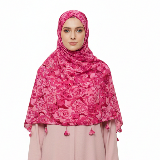 Roses Chiffon with tassel