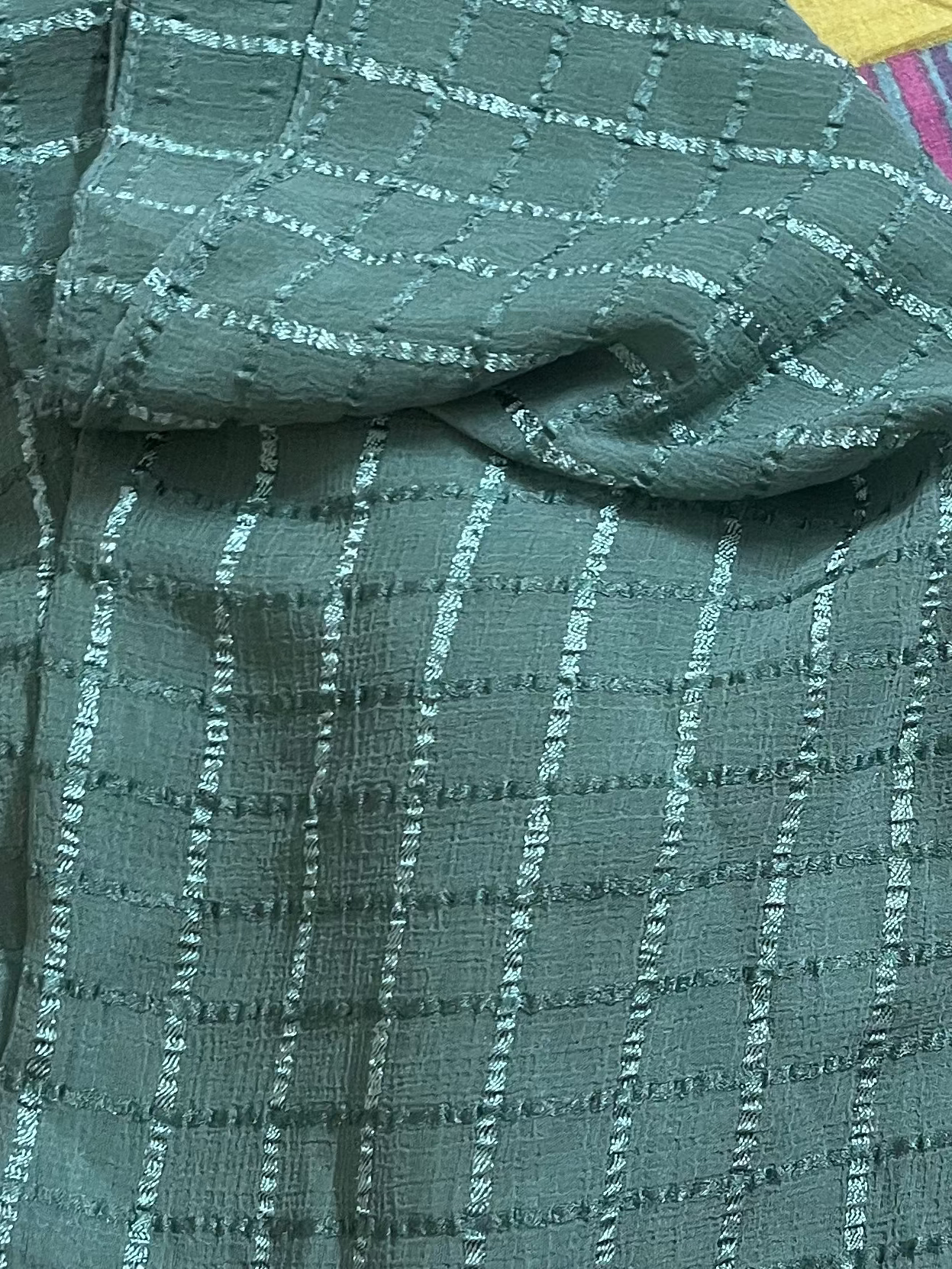 Pine  Bubble Chiffon Checked