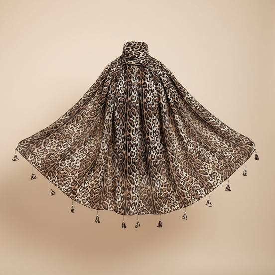 Leopard Chiffon with tassel