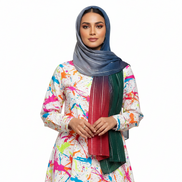 Red& black Ombre Zari Lawn