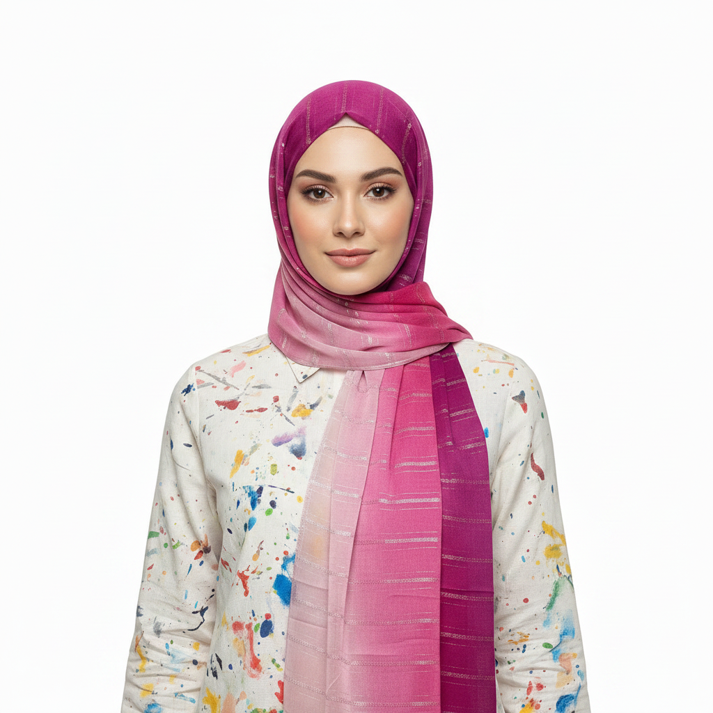 Pinks Ombre Zari Lawn