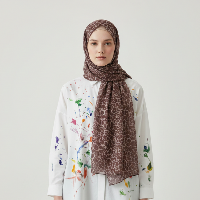 Dusty pink Modal Printed Lawn