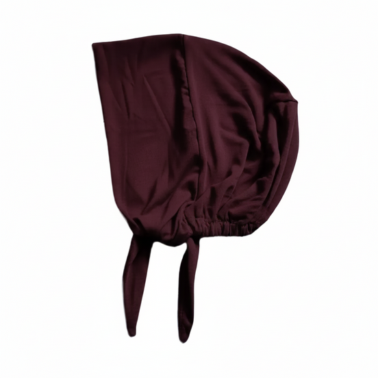 Bamboo jersey maroon Full Coverage Tie Back cap
