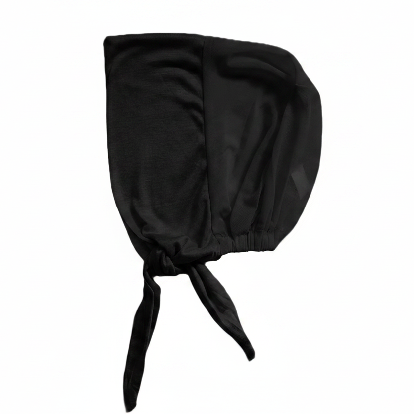Bamboo jersey black Full Coverage Tie Back cap