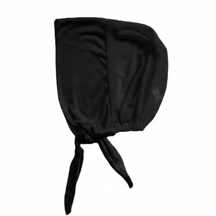 Bamboo jersey black Full Coverage Tie Back cap