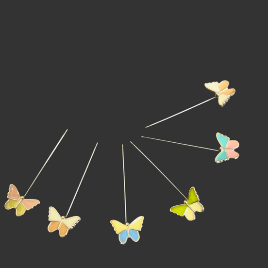Butterfly metal long Pins ( 6 pins)