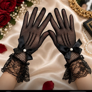Fancy net bow Gloves