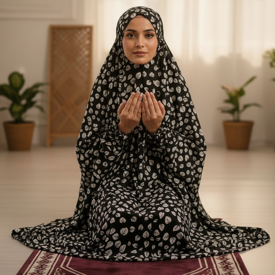 Black Namaz Chaddar (with sleeves)