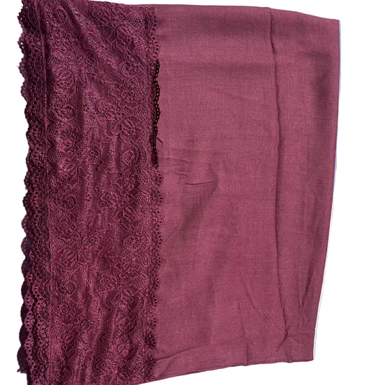 Chantilly Lace Hijab -Maroon