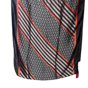 Brown  printed Silk Hijab