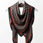 Brown  printed Silk Hijab