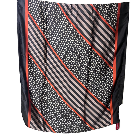 Brown  printed Silk Hijab